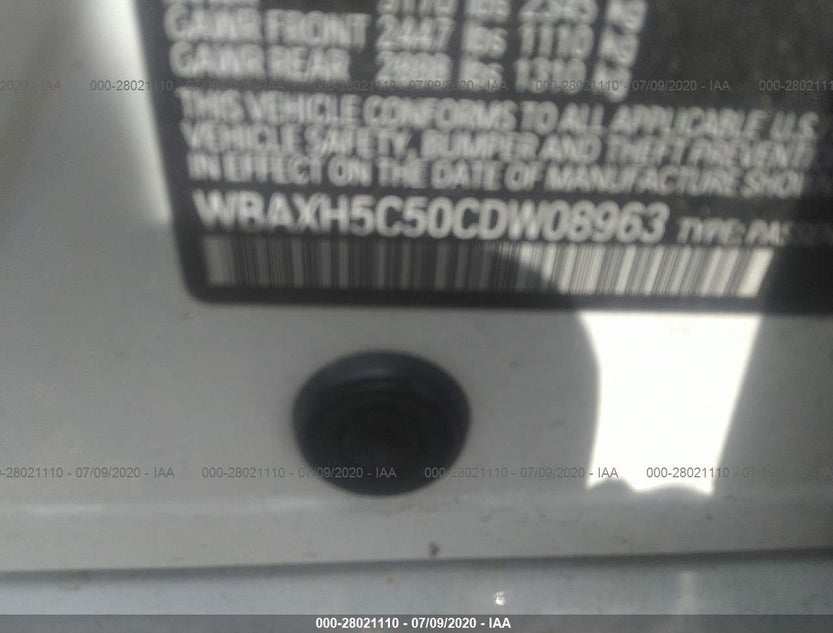 WBAXH5C50CDW08963