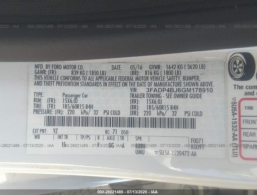 3FADP4BJ6GM178910