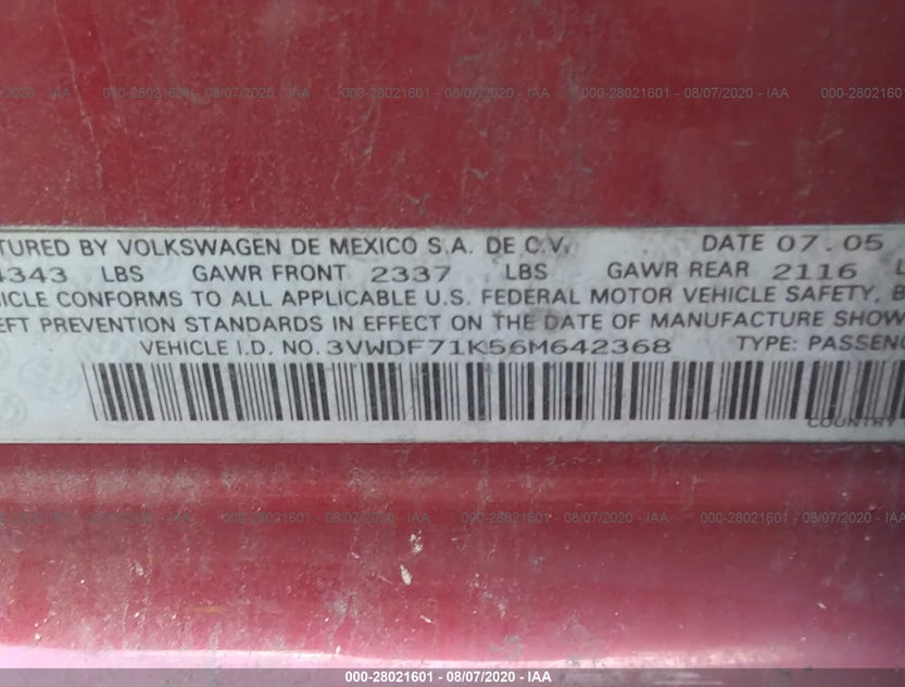3VWDF71K56M642368