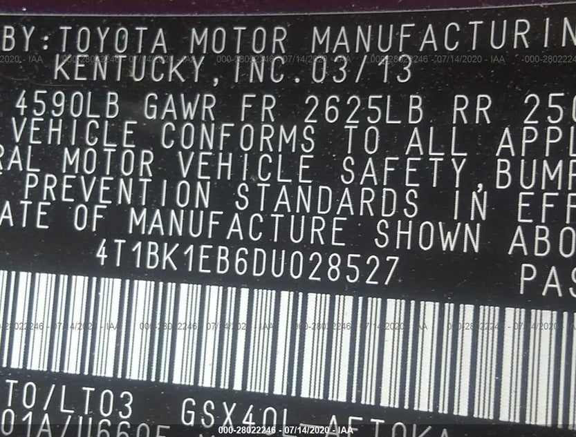 4T1BK1EB6DU028527