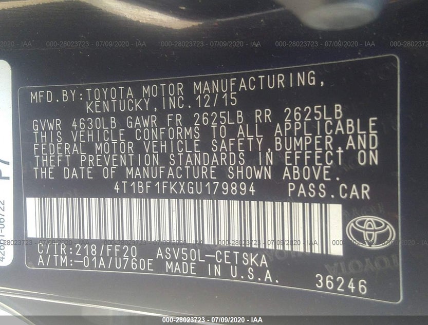 4T1BF1FKXGU179894