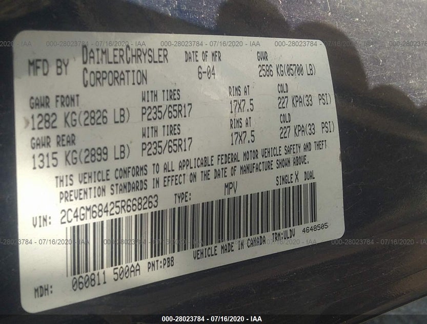 2C4GM68425R668263