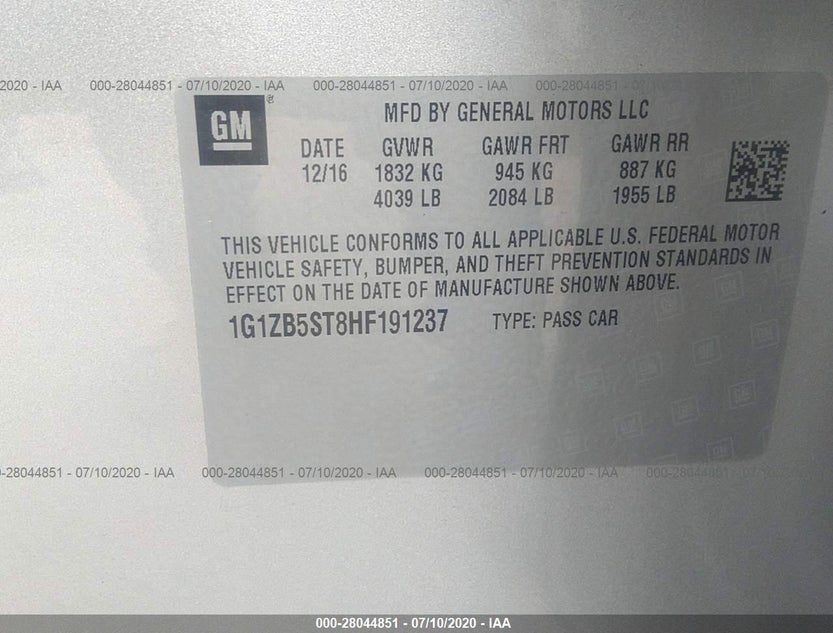 1G1ZB5ST8HF191237