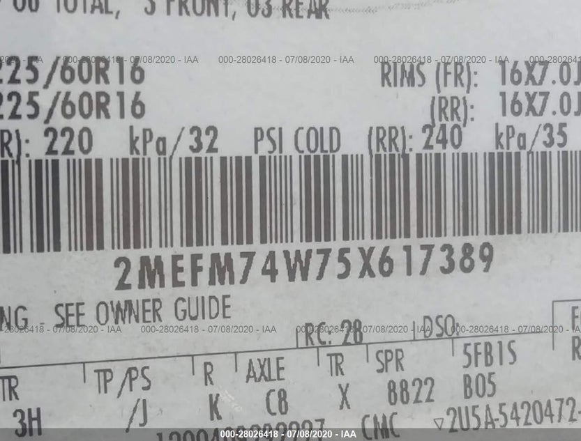 2MEFM74W75X617389