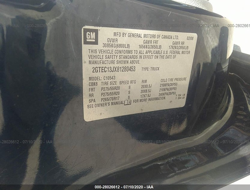 2GTEC13JX81280453