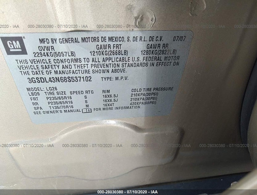 3GSDL43N68S537102
