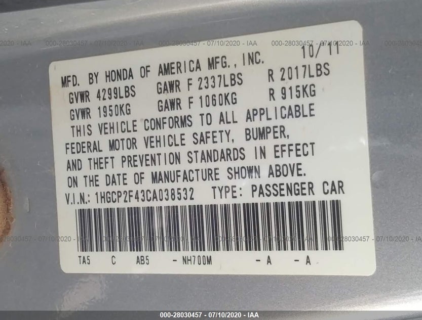 1HGCP2F43CA038532