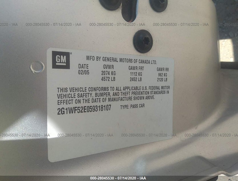 2G1WF52E059318107