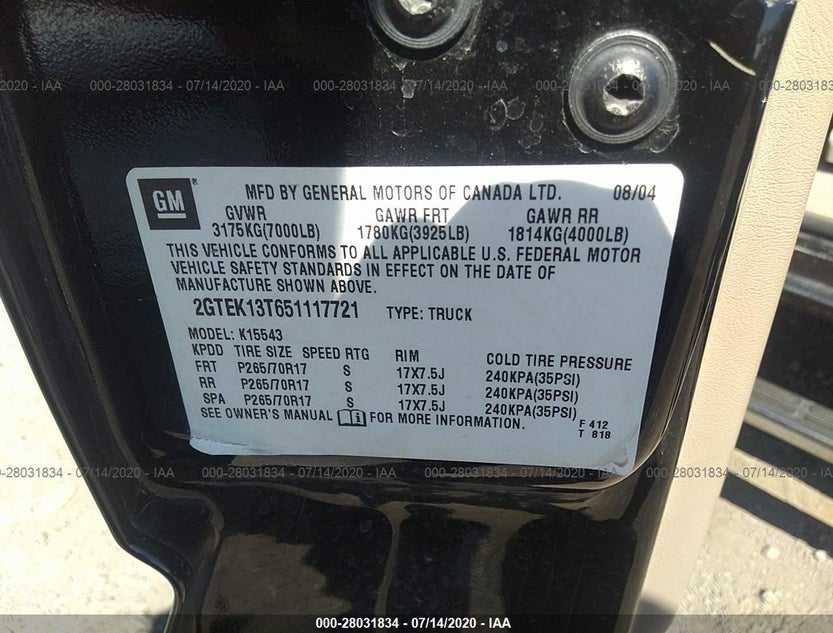 2GTEK13T651117721