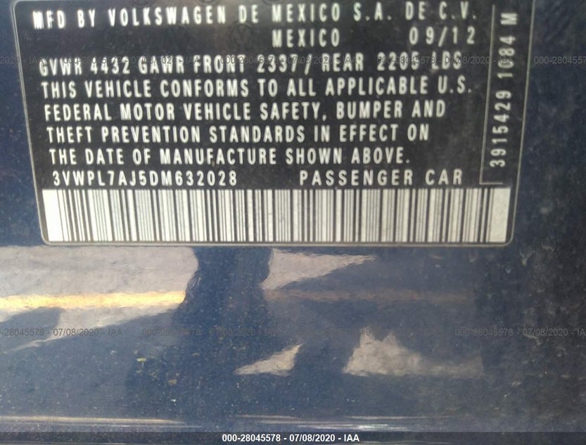 3VWPL7AJ5DM632028