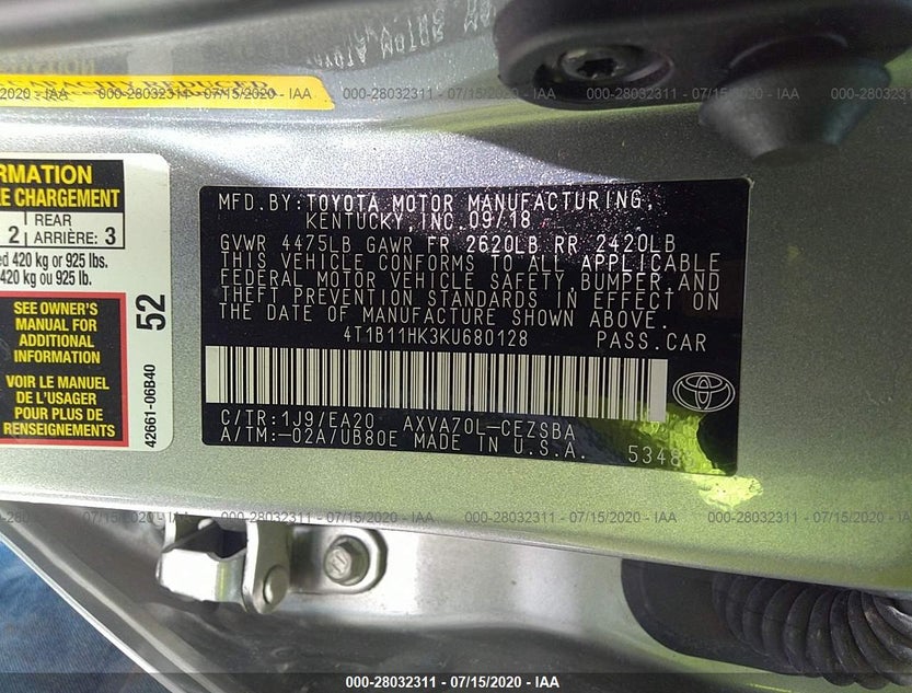 4T1B11HK3KU680128
