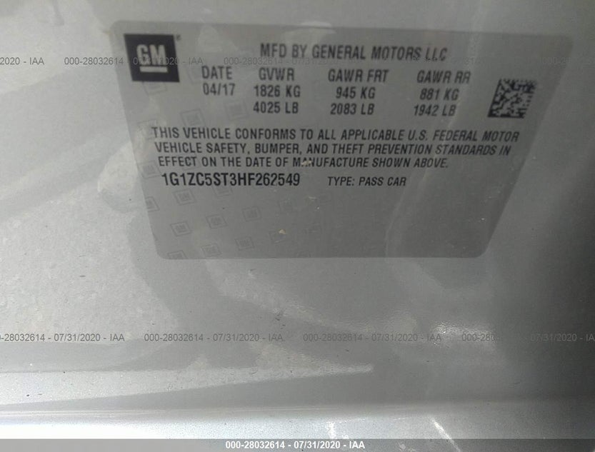 1G1ZC5ST3HF262549
