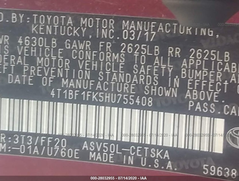 4T1BF1FK5HU755408