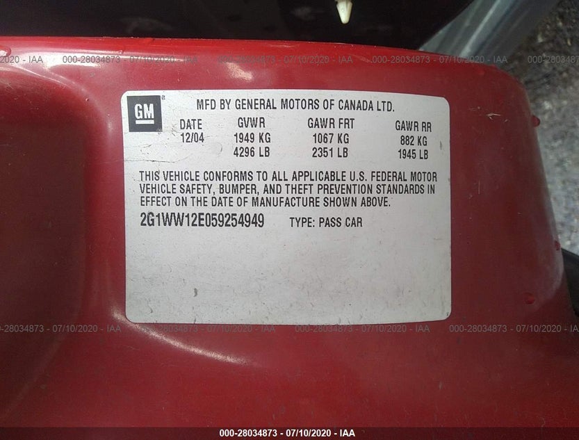 2G1WW12E059254949