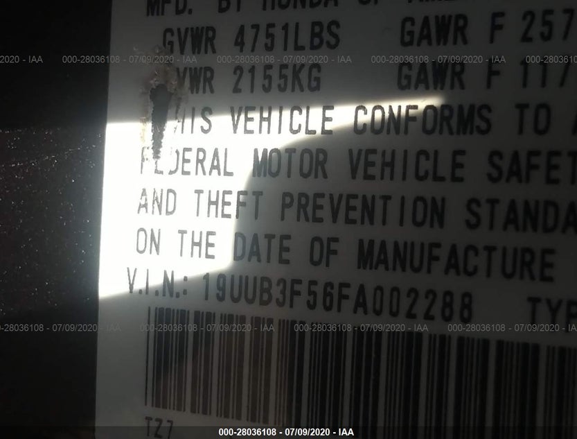 19UUB3F56FA002288
