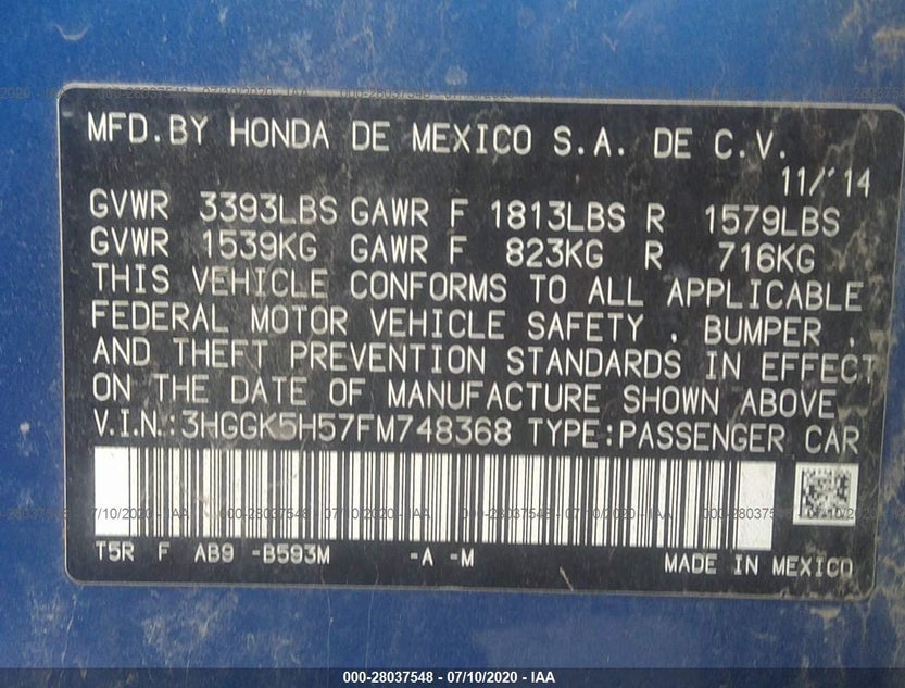 3HGGK5H57FM748368