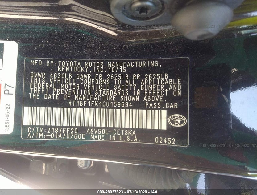4T1BF1FK1GU159694