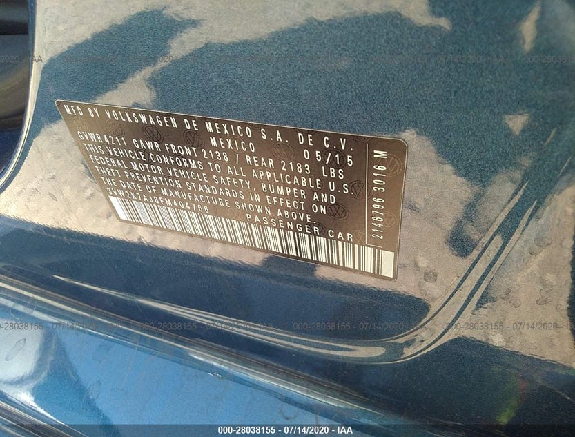 3VW2K7AJ8FM404766