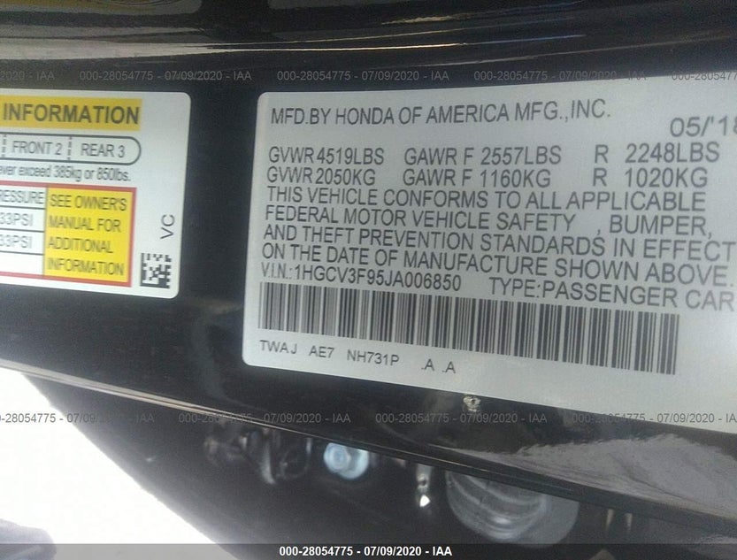 1HGCV3F95JA006850