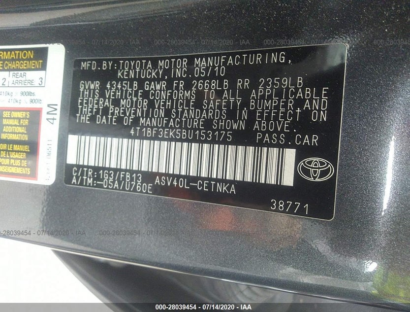 4T1BF3EK5BU153175