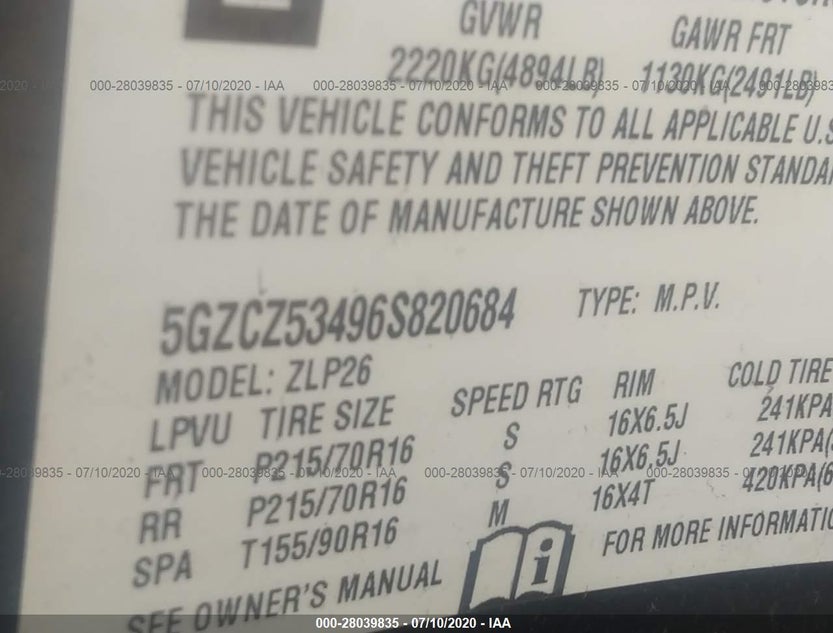 5GZCZ53496S820684