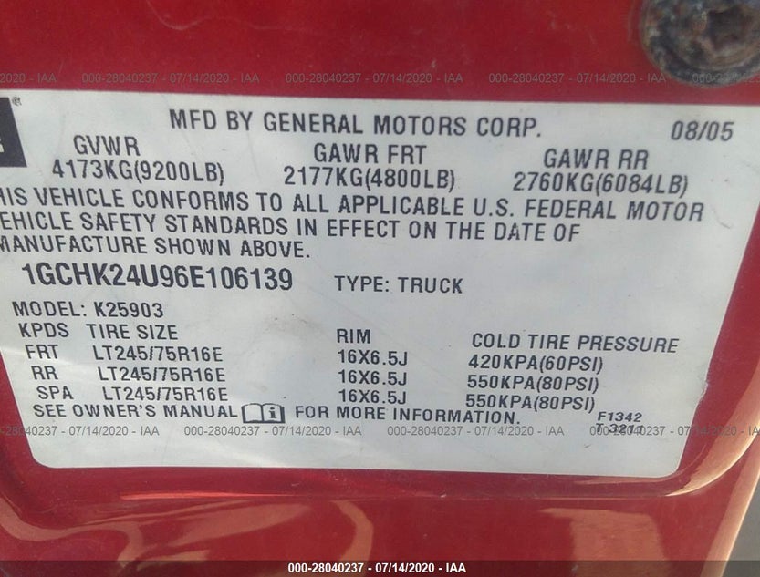 1GCHK24U96E106139
