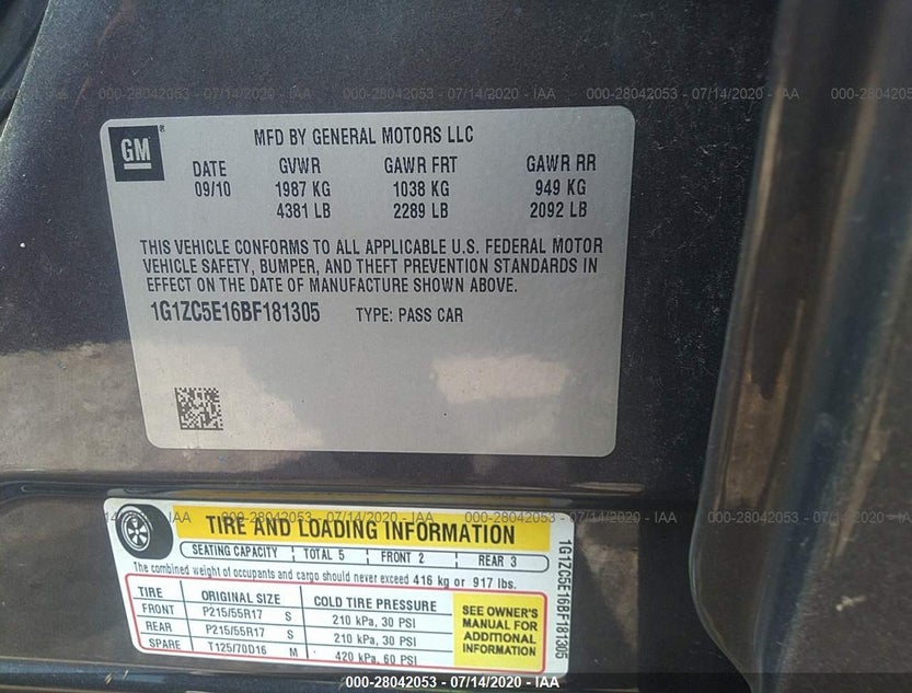 1G1ZC5E16BF181305