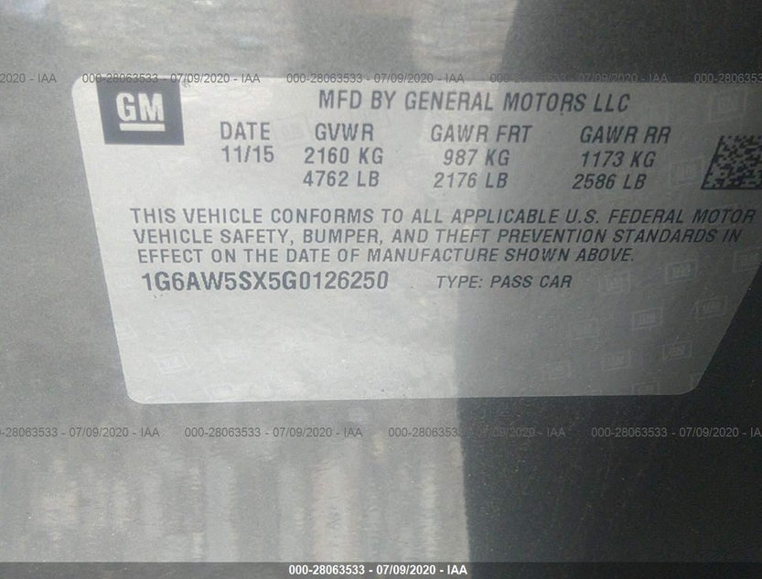 1G6AW5SX5G0126250