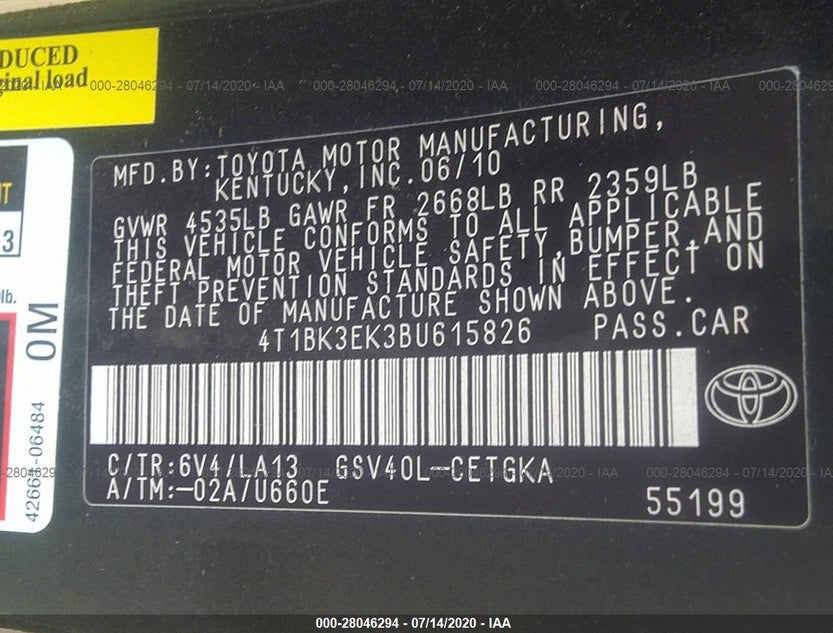 4T1BK3EK3BU615826