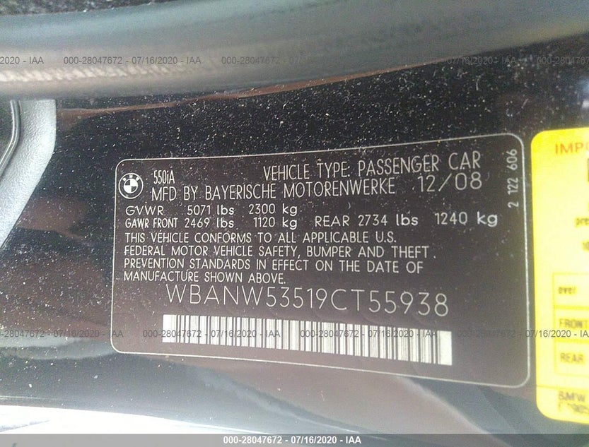 WBANW53519CT55938