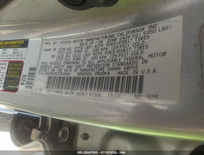 5TEJU62N18Z591844