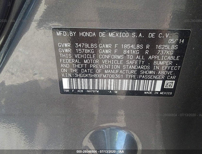 3HGGK5H8XFM708361