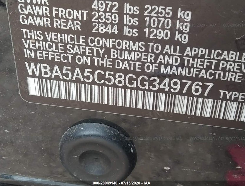 WBA5A5C58GG349767