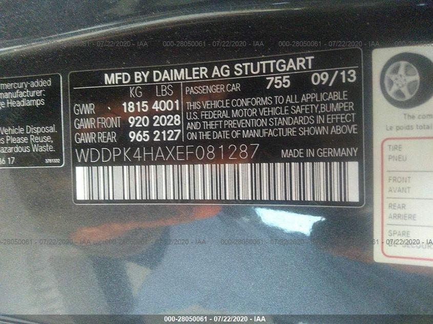 VIN WDDPK4HAXEF081287 2014 Mercedes-Benz SLK-Class,... no.9