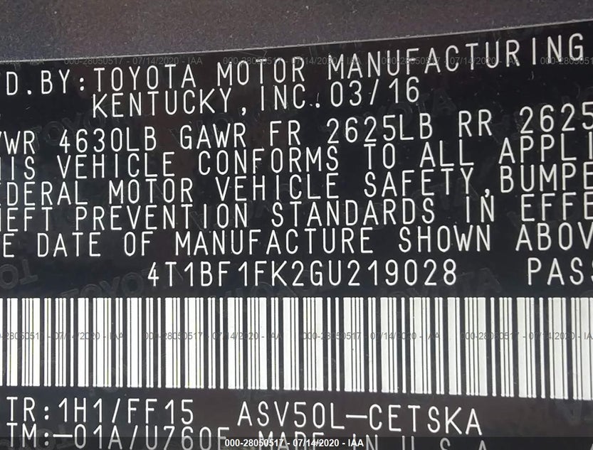 4T1BF1FK2GU219028