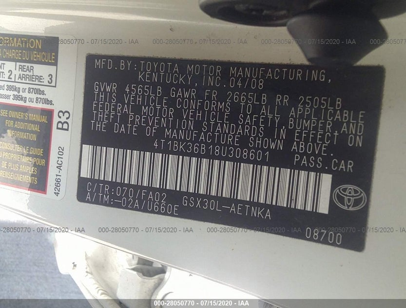 4T1BK36B18U308601