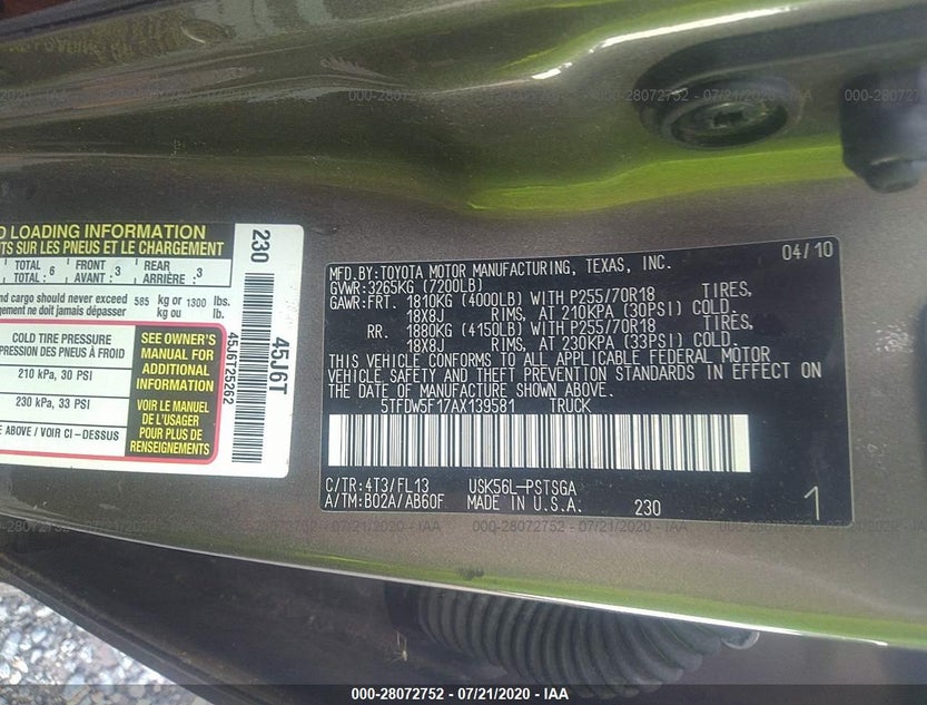 5TFDW5F17AX139581