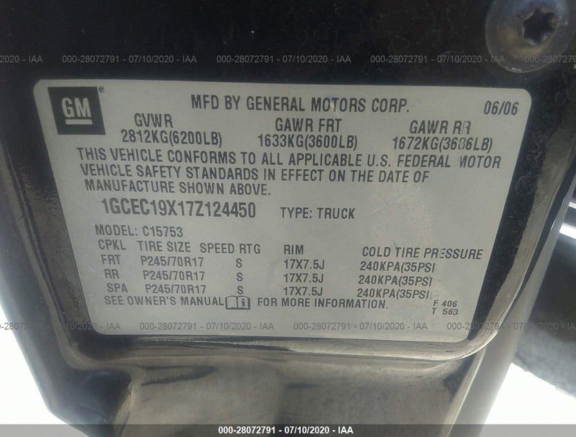 1GCEC19X17Z124450
