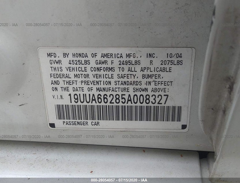 19UUA66285A008327