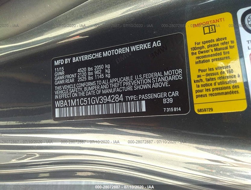 WBA1M1C51GV394284