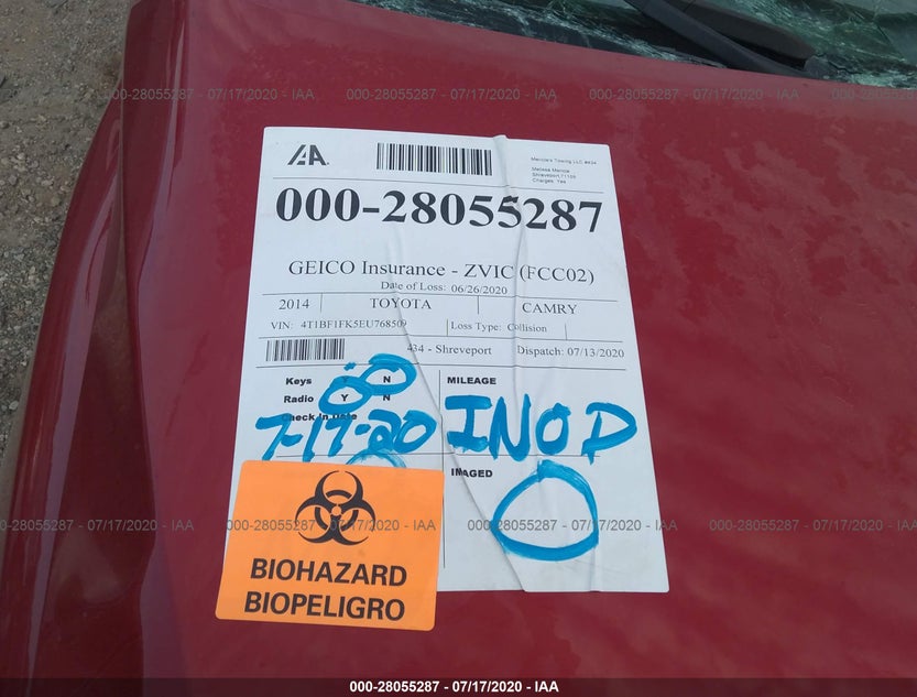 4T1BF1FK5EU768509