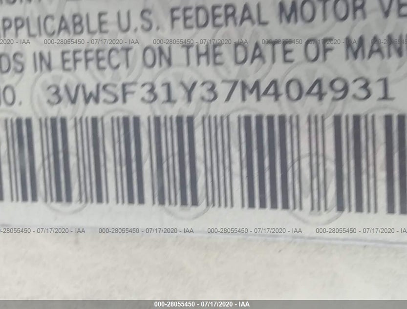3VWSF31Y37M404931