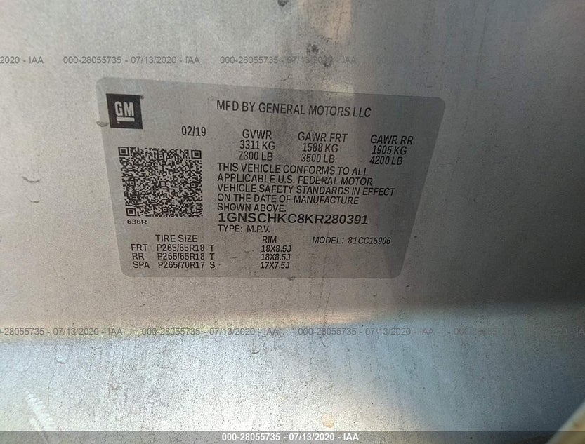 1GNSCHKC8KR280391