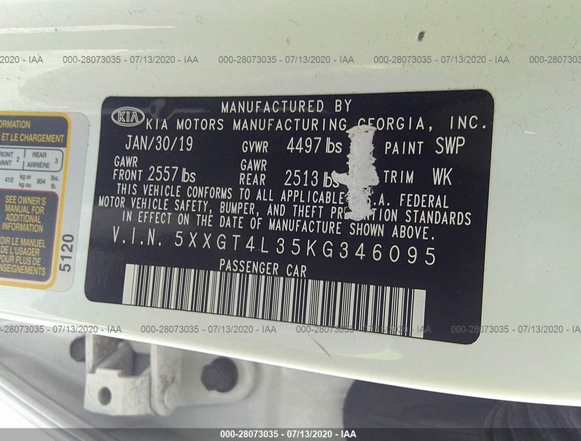 5XXGT4L35KG346095