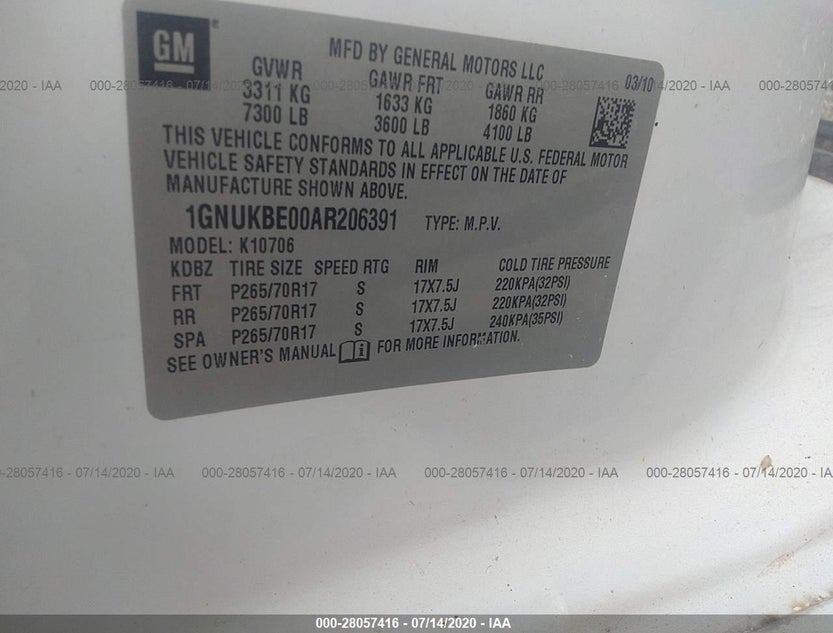 1GNUKBE00AR206391