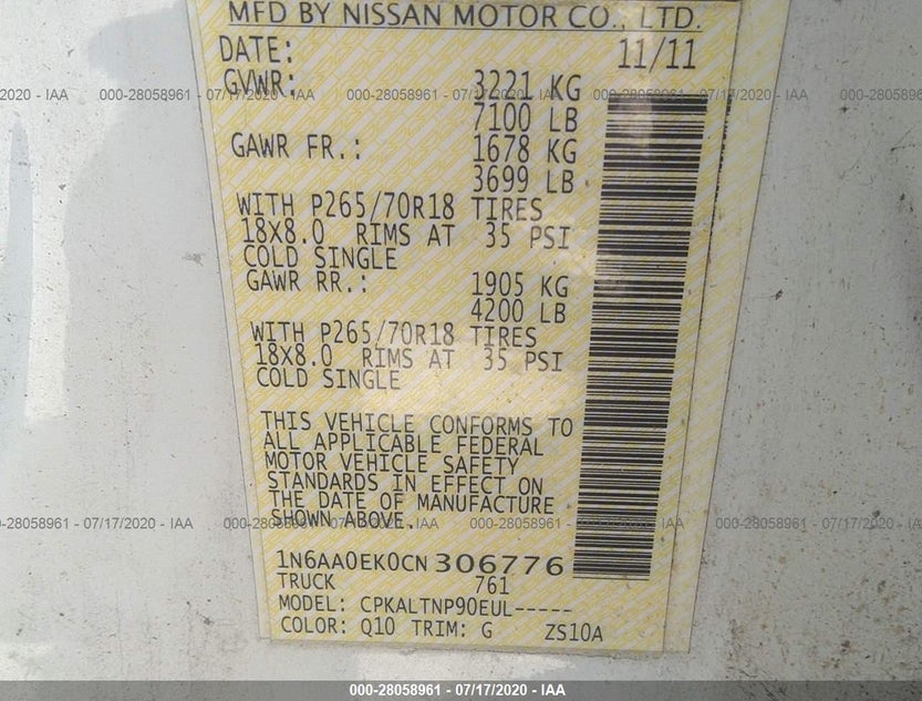 1N6AA0EK0CN306776