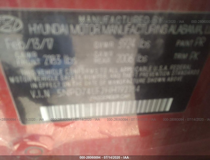 5NPD74LF2HH192184