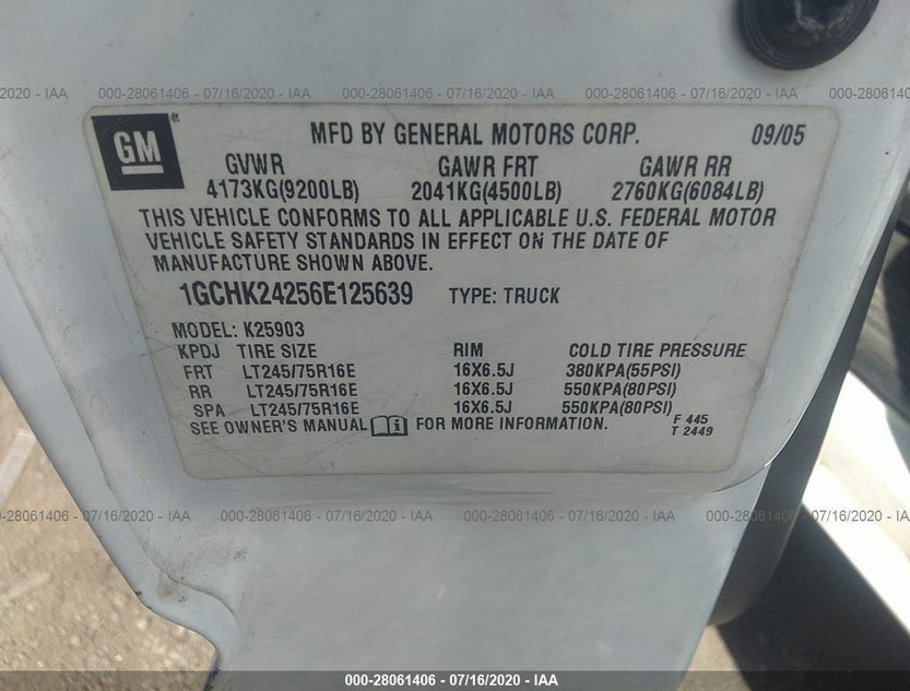 1GCHK24256E125639