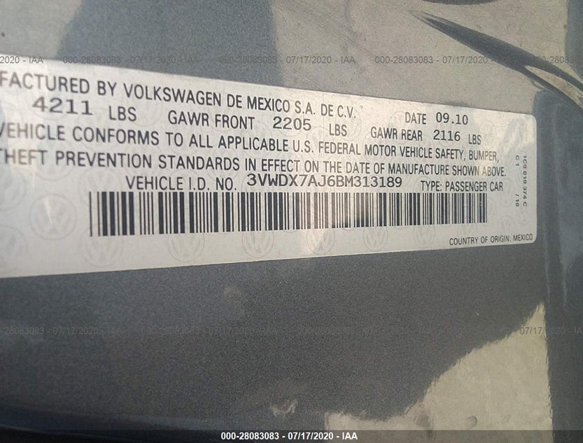 3VWDX7AJ6BM313189