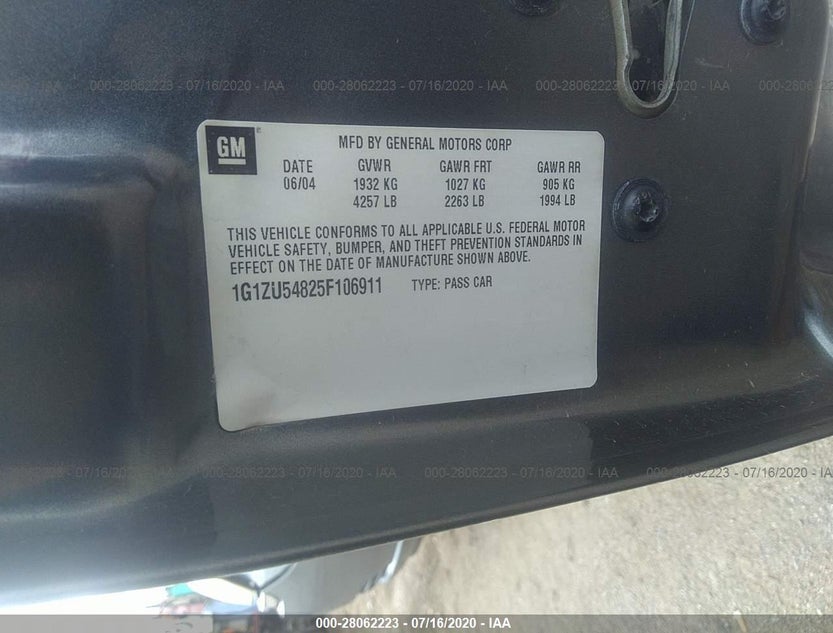 1G1ZU54825F106911